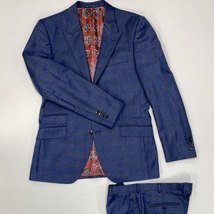 New & Lingwood Men's Suit - Color: Navy Patterned